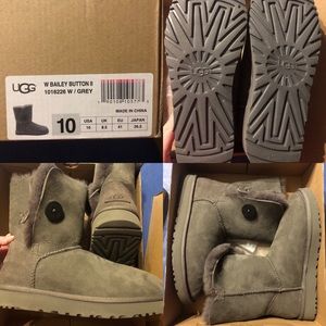 Grey Bailey Button Uggs size 10